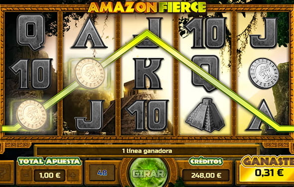 Bildschirm während eines Spiels zum Amazon Fierce Slot in einem der Casino mit Gaming1.