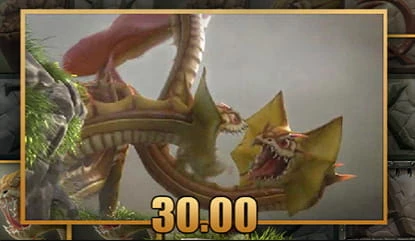 Drachen kämpfen im Slot-Spiel Dragon Myth in seiner Desktop-Version.