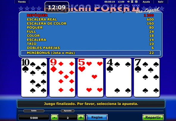 Portada del American Poker II para Casino online.