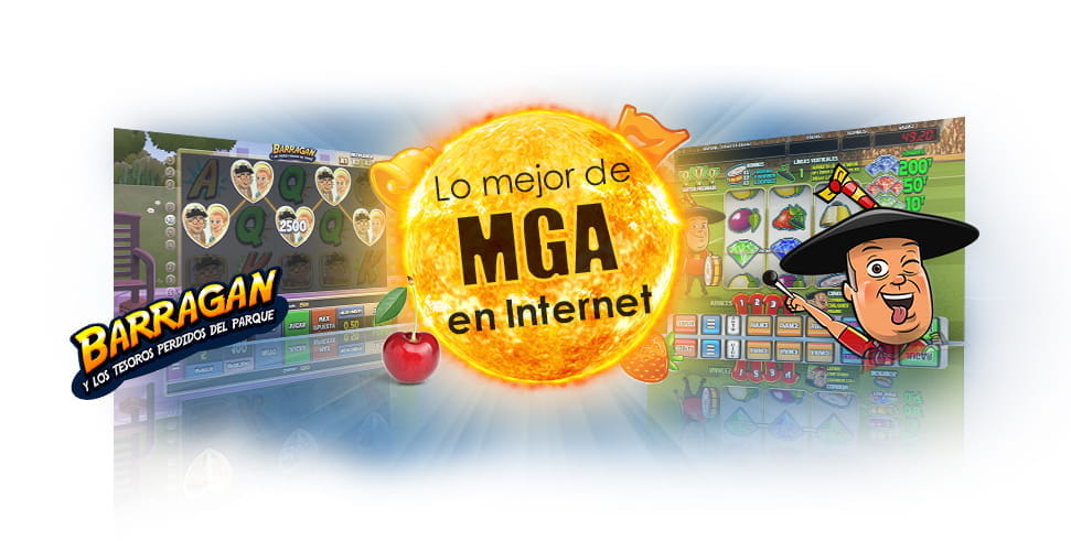 Zwei Bildschirme der Spiele Barragán und Manolo, der mit der MGA-Bassdrum. In der Mitte können Sie das Beste von MGA im Internet lesen