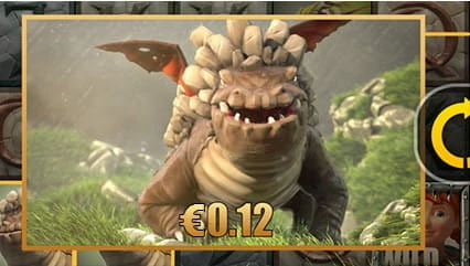 Nahaufnahme eines Drachen im Dragon Myth Slot in seiner mobilen Version.