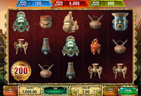 Portada del juego tragaperras para Casino online, Maya, desarrollado por la empresa Red Rake Gaming.