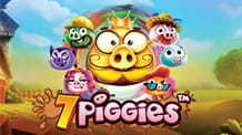 Cover des pragmatischen Play 7 Piggies-Slots für Online-Casinos.