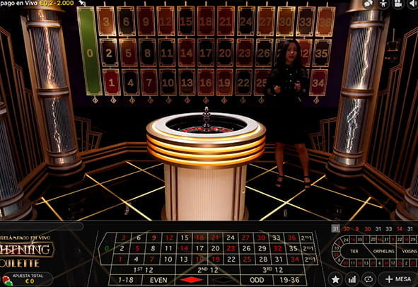 Lightning Roulette live mit einem Croupier in einem Online Casino spielen.
