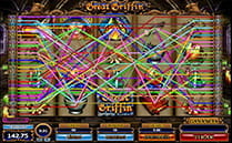 Screenshot eines Slots, in dem die mehreren möglichen Gewinnkombinationen angezeigt werden.