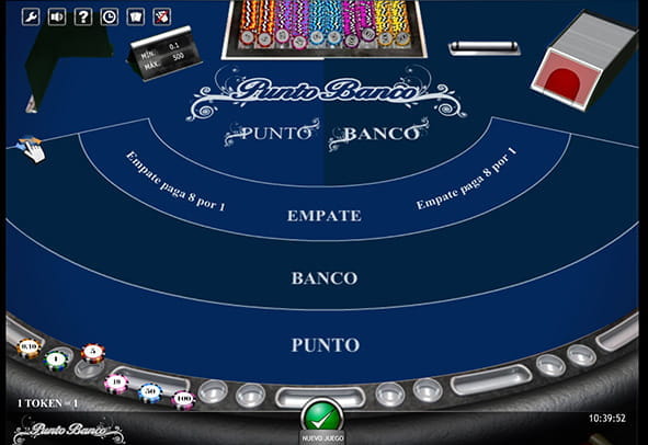 El juego Punto Banco para Casino online.