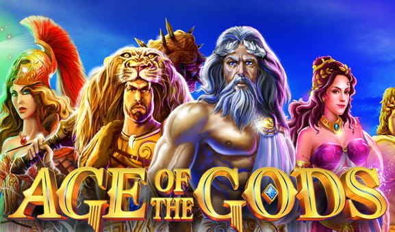 La imagen muestra los principales protagonistas de la slot Age of the Gods.