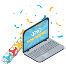 Kenobälle neben einem Laptop.