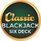 Logo der klassischen Blackjack Six Deck Variante, erhältlich im Schweizer Online Casino.