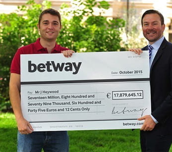 El casino Betway tiene el record actual de la mayor cantidad ganada en una máquina tragaperras.