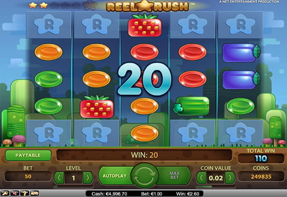 Prueba ahora la máquina Reel Rush totalmente gratis, sin registro o ingreso de dinero real.