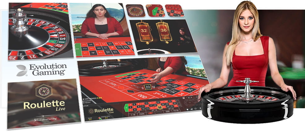 Collage mit einigen der wichtigsten Spiele von Evolution Gaming im Casino der Schweiz.