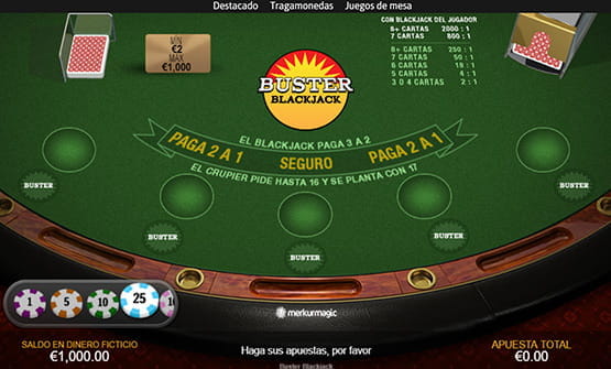 Portada del juego de Buster Blackjack de Playtech.