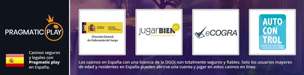 Infografik mit den Logos der DGOJ, die Casino mit Pragmatic Play in der Schweiz auf ihren Seiten zeigen sollen.