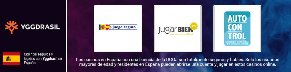 Infografik mit den Logos der DGOJ, die Casino mit Yggdrasil in der Schweiz auf ihren Seiten zeigen sollen