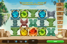 Der Secrets of Phoenix Slot mit kaskadierenden Walzen und Freispielen bei Canal Bingo.