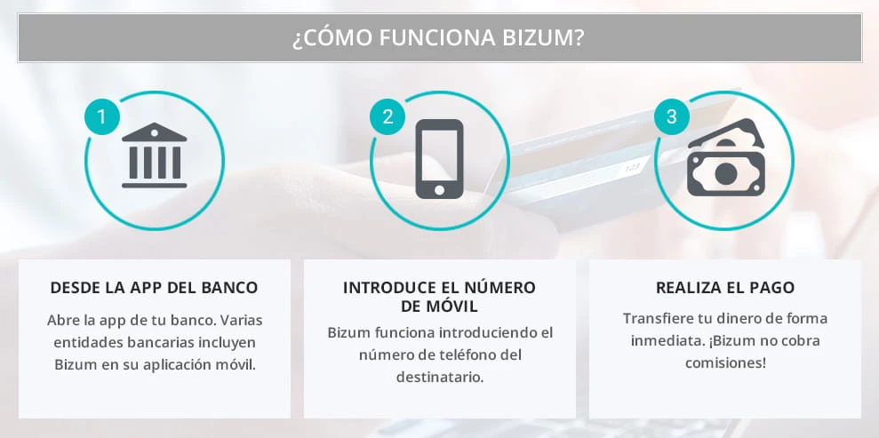 Infografik zur Erläuterung der Funktionsweise von Bizum.