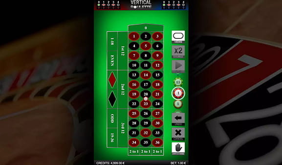 Tablero de la ruleta vertical online