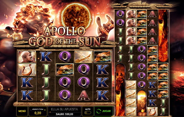Bildschirm des Apollo Gott der Sonne Slot von Novomatic.