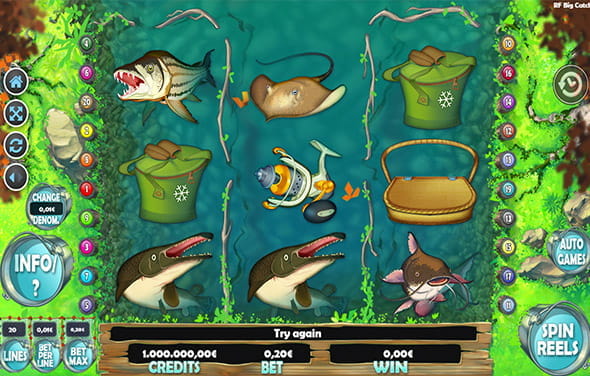 Spielen Sie den Big Catch Slot von R. Franco in einem Casino.