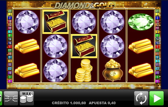 Spiel zum Diamanten und Gold Slot von Merkur Gaming.