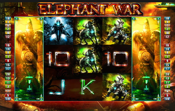 Spiel zum Elephant War Slot von Merkur Gaming.