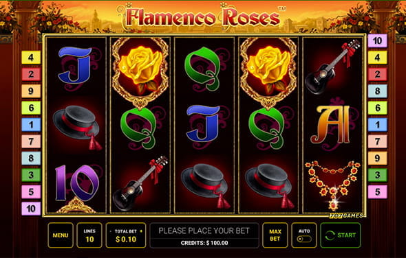 Spiel zum Flamenco Roses Slot von Novoline für Online Casino.