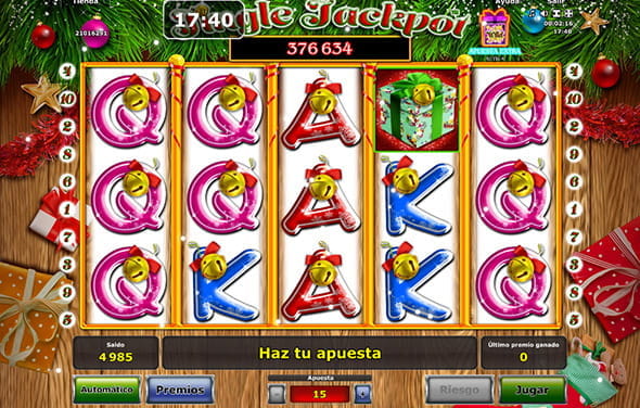 Der Bildschirm des Novomatic Jingle Jackpot Slots.