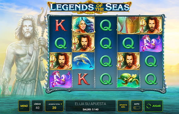 Bildschirm des Legends of the Seas-Slots von Novomatic.