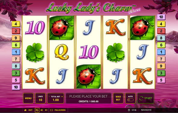 Spiel zum Lucky Lady's Charm Deluxe Slot von Novoline für Online Casino.