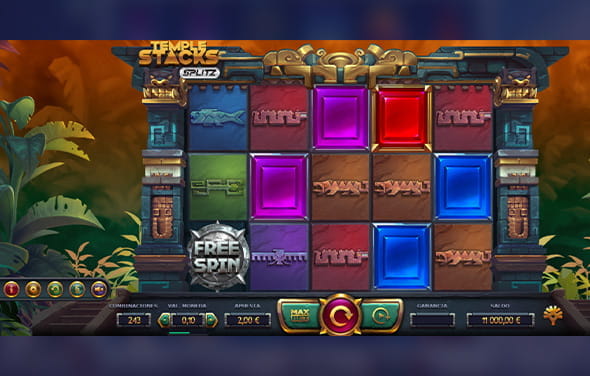 Spielen Sie den Temple Stacks: Splitz Slot von Yggdrasil in einem Online Casino.