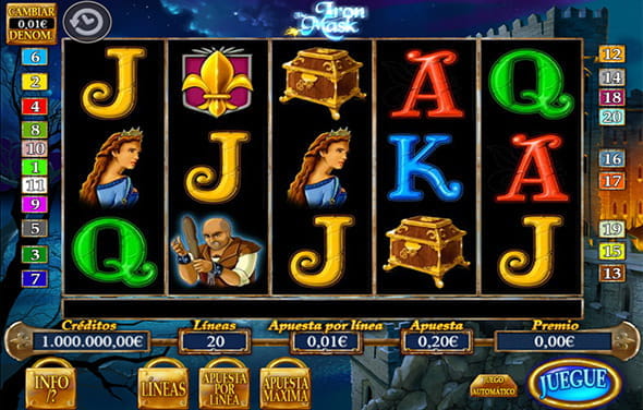 Spielen Sie den Iron Mask Slot von R. Franco in einem Casino.